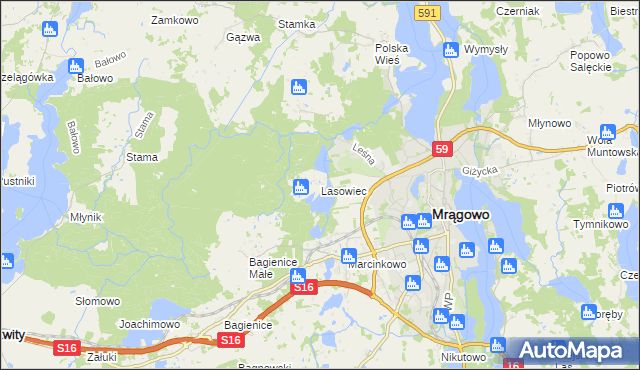 mapa Lasowiec, Lasowiec na mapie Targeo