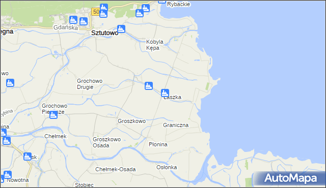 mapa Łaszka, Łaszka na mapie Targeo