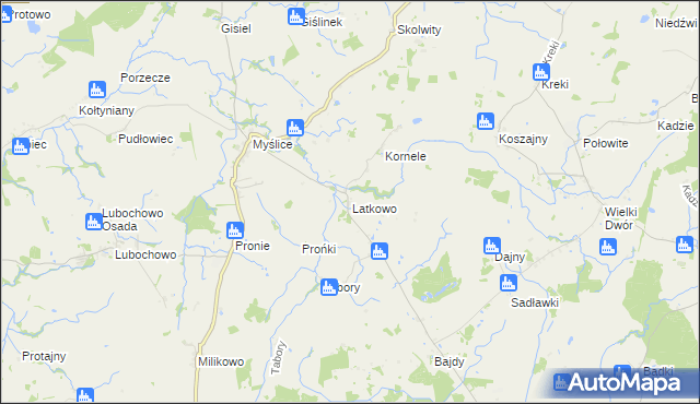 mapa Latkowo gmina Stary Dzierzgoń, Latkowo gmina Stary Dzierzgoń na mapie Targeo