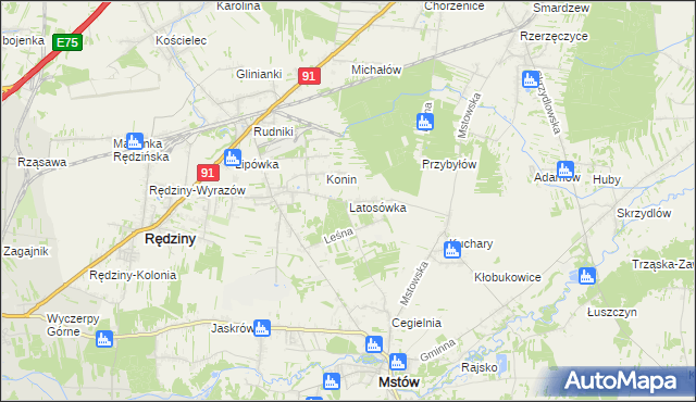 mapa Latosówka, Latosówka na mapie Targeo