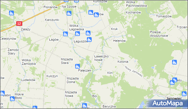 mapa Ławeczko Nowe, Ławeczko Nowe na mapie Targeo