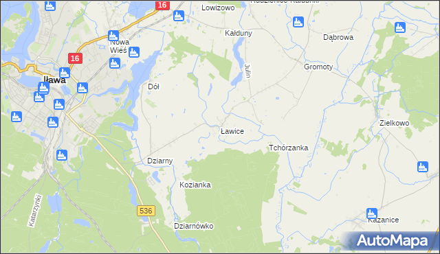 mapa Ławice, Ławice na mapie Targeo