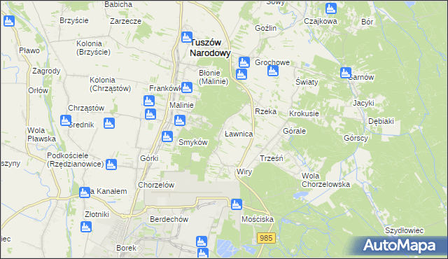 mapa Ławnica, Ławnica na mapie Targeo