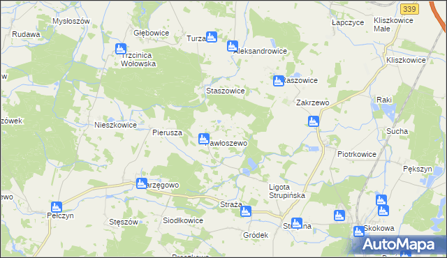 mapa Łazarzowice, Łazarzowice na mapie Targeo