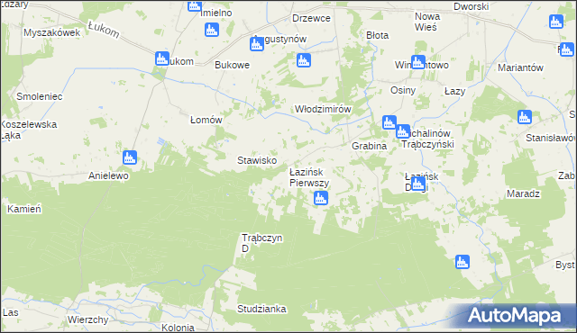 mapa Łazińsk Pierwszy, Łazińsk Pierwszy na mapie Targeo