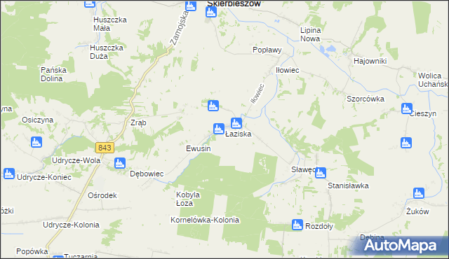 mapa Łaziska gmina Skierbieszów, Łaziska gmina Skierbieszów na mapie Targeo