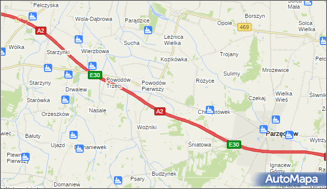 mapa Łążki, Łążki na mapie Targeo