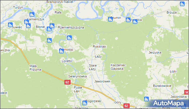 mapa Łazy gmina Łochów, Łazy gmina Łochów na mapie Targeo