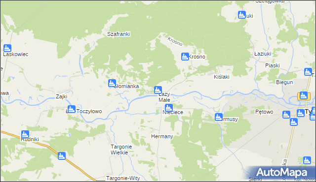 mapa Łazy Małe, Łazy Małe na mapie Targeo