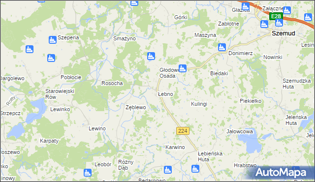 mapa Łebno, Łebno na mapie Targeo