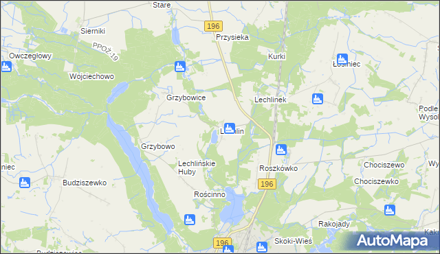 mapa Lechlin, Lechlin na mapie Targeo