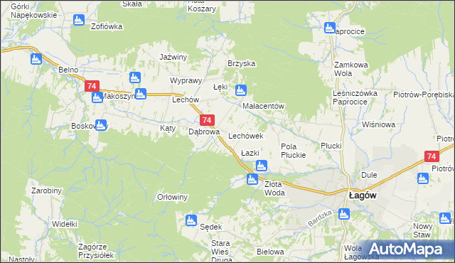 mapa Lechówek, Lechówek na mapie Targeo