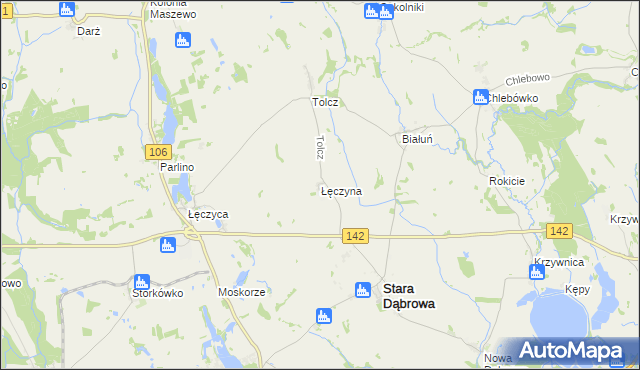 mapa Łęczyna, Łęczyna na mapie Targeo