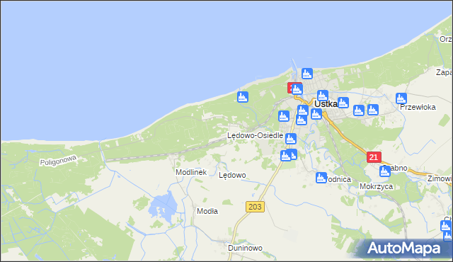 mapa Lędowo-Osiedle, Lędowo-Osiedle na mapie Targeo