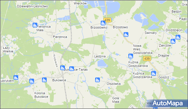 mapa Lędzina, Lędzina na mapie Targeo