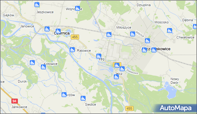 mapa Łęg gmina Jelcz-Laskowice, Łęg gmina Jelcz-Laskowice na mapie Targeo