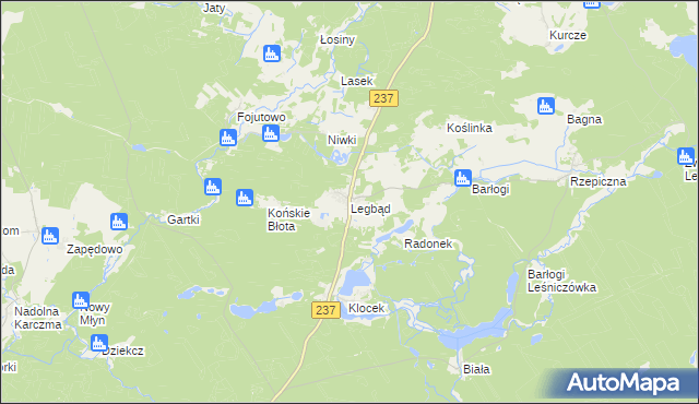 mapa Legbąd, Legbąd na mapie Targeo