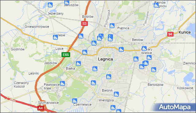 mapa Legnicy, Legnica na mapie Targeo