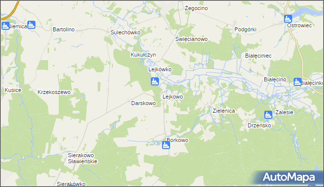 mapa Lejkowo gmina Malechowo, Lejkowo gmina Malechowo na mapie Targeo