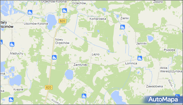 mapa Lejno, Lejno na mapie Targeo