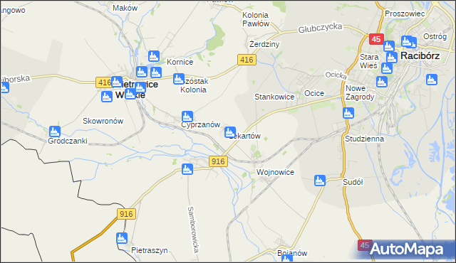 mapa Lekartów, Lekartów na mapie Targeo