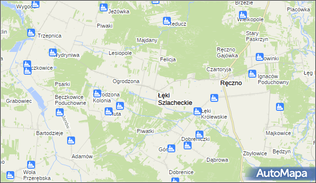 mapa Łęki Szlacheckie, Łęki Szlacheckie na mapie Targeo