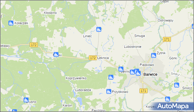 mapa Łeknica, Łeknica na mapie Targeo