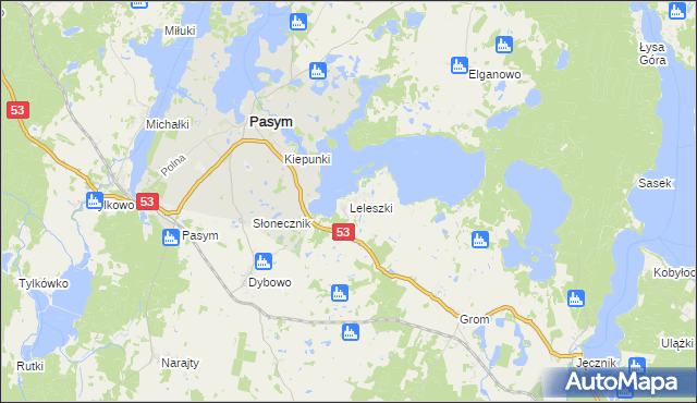 mapa Leleszki, Leleszki na mapie Targeo