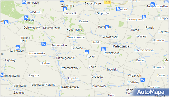 mapa Lelowice-Kolonia, Lelowice-Kolonia na mapie Targeo