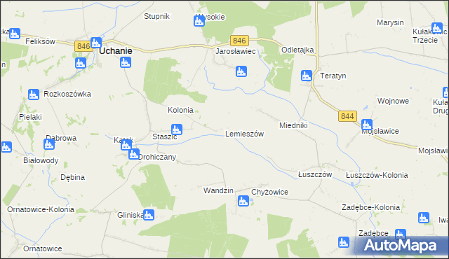 mapa Lemieszów, Lemieszów na mapie Targeo