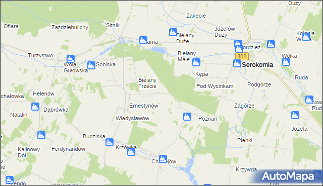 mapa Leonardów gmina Serokomla, Leonardów gmina Serokomla na mapie Targeo