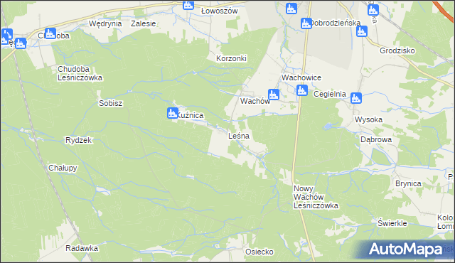 mapa Leśna gmina Olesno, Leśna gmina Olesno na mapie Targeo