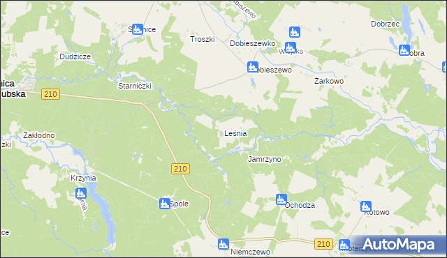 mapa Leśnia, Leśnia na mapie Targeo