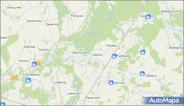 mapa Leśniki gmina Białogard, Leśniki gmina Białogard na mapie Targeo