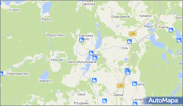 mapa Leśno gmina Brusy, Leśno gmina Brusy na mapie Targeo