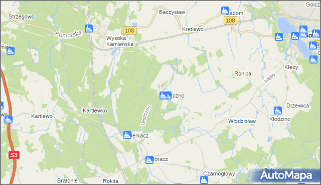 mapa Leszczno, Leszczno na mapie Targeo