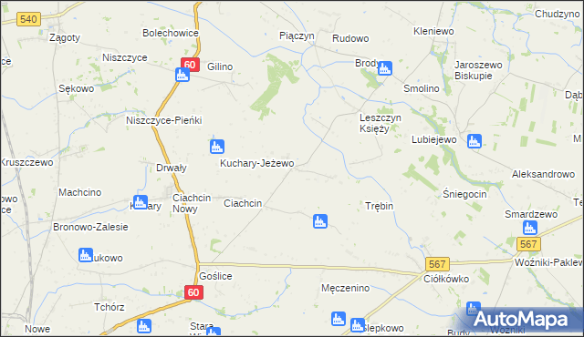 mapa Leszczyn Szlachecki, Leszczyn Szlachecki na mapie Targeo