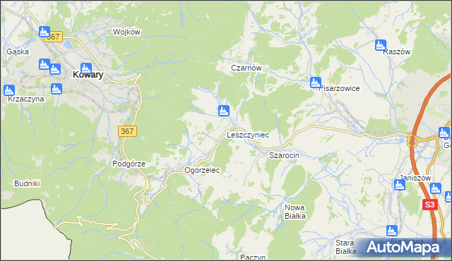 mapa Leszczyniec, Leszczyniec na mapie Targeo