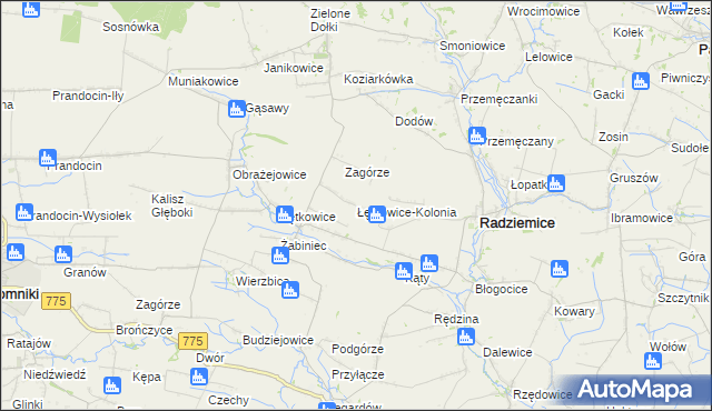 mapa Łętkowice-Kolonia, Łętkowice-Kolonia na mapie Targeo