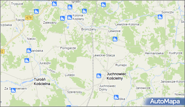 mapa Lewickie-Stacja, Lewickie-Stacja na mapie Targeo