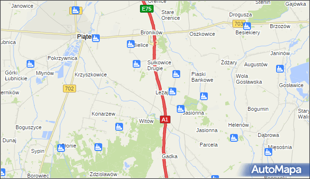 mapa Leżajna, Leżajna na mapie Targeo