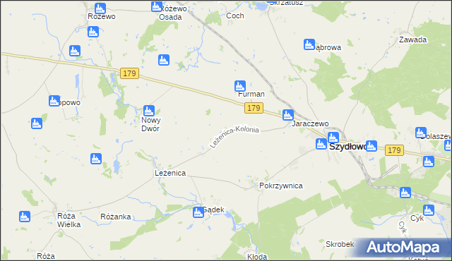 mapa Leżenica-Kolonia, Leżenica-Kolonia na mapie Targeo