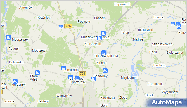 mapa Libiszów-Kolonia, Libiszów-Kolonia na mapie Targeo