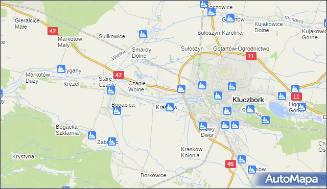 mapa Ligota Dolna gmina Kluczbork, Ligota Dolna gmina Kluczbork na mapie Targeo