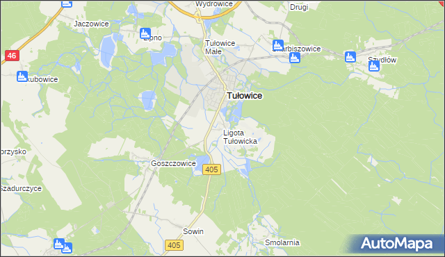 mapa Ligota Tułowicka, Ligota Tułowicka na mapie Targeo