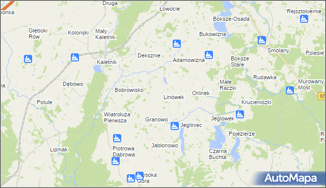 mapa Linówek gmina Krasnopol, Linówek gmina Krasnopol na mapie Targeo