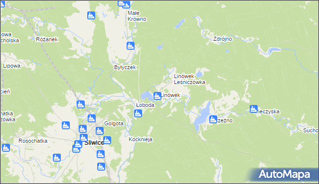 mapa Linówek gmina Śliwice, Linówek gmina Śliwice na mapie Targeo