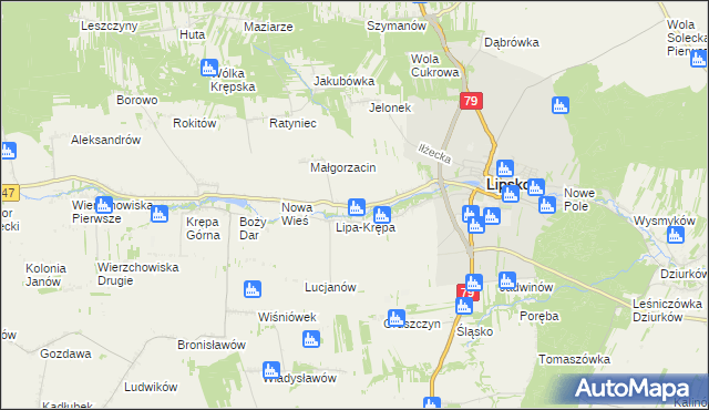 mapa Lipa-Miklas, Lipa-Miklas na mapie Targeo