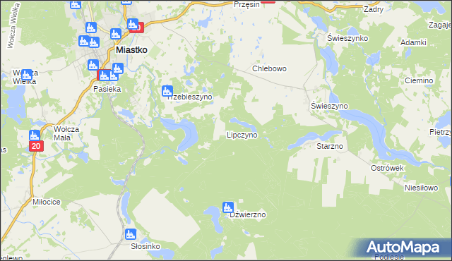 mapa Lipczyno, Lipczyno na mapie Targeo