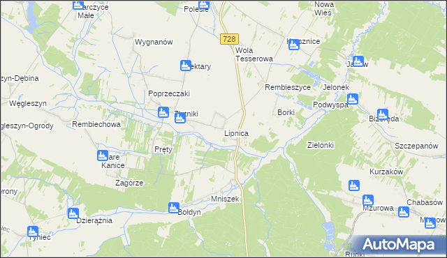 mapa Lipnica gmina Małogoszcz, Lipnica gmina Małogoszcz na mapie Targeo